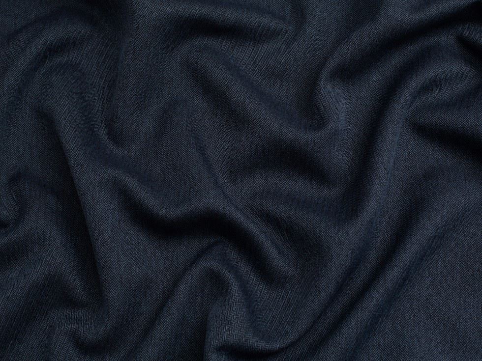 Minerva Core Range Herringbone Melange Polyester Suiting Fabric Blue
 