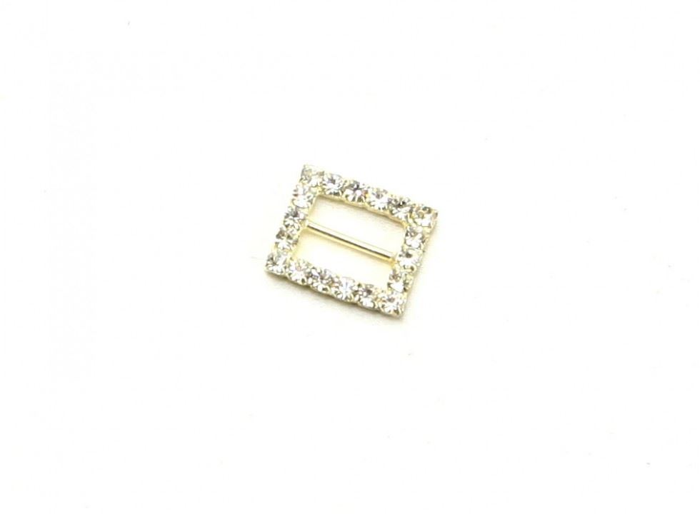 Silver Rectangle Diamante Buckles