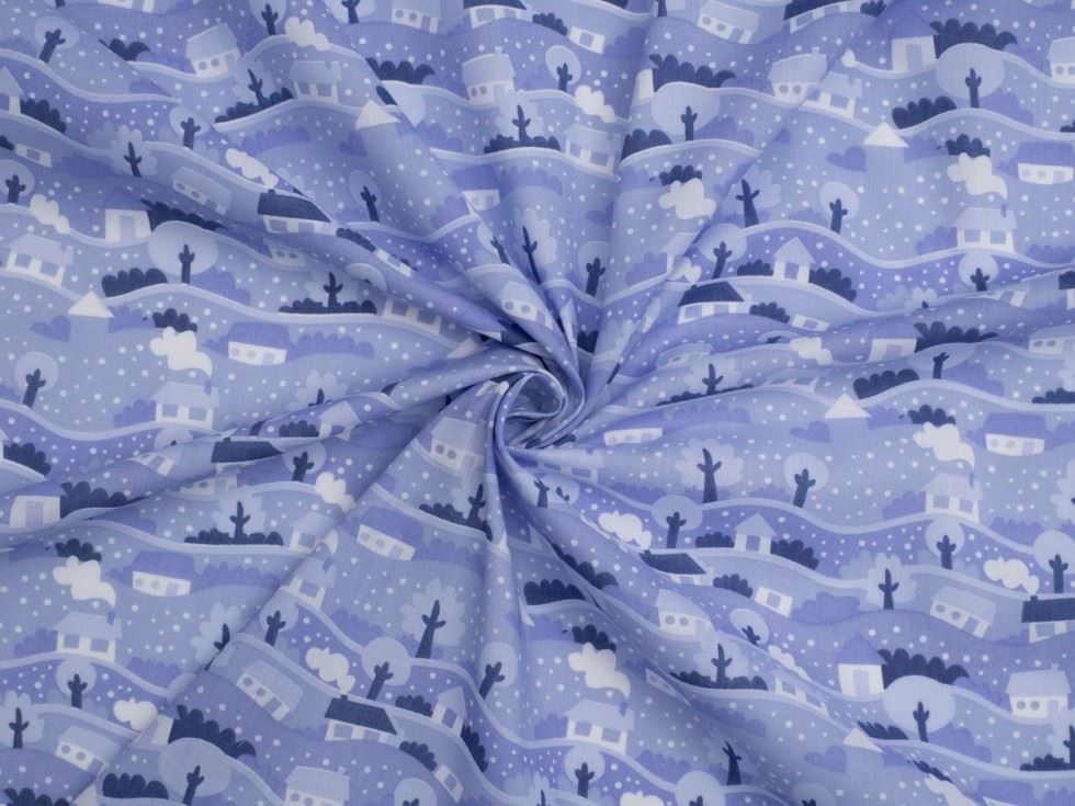 Sky Printed Polycotton Fabric