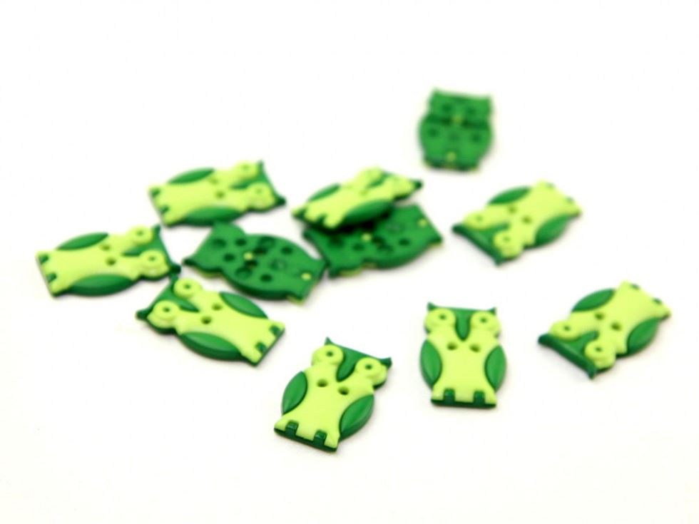 Dill Owl Buttons (Value Pack) Light Green/Green
 