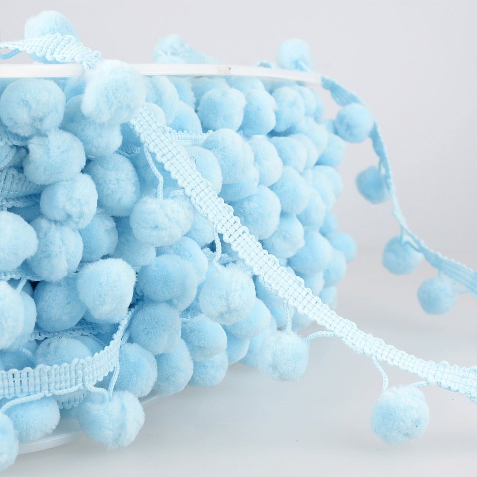 Stephanoise Pom Pom Trim Light Blue
 