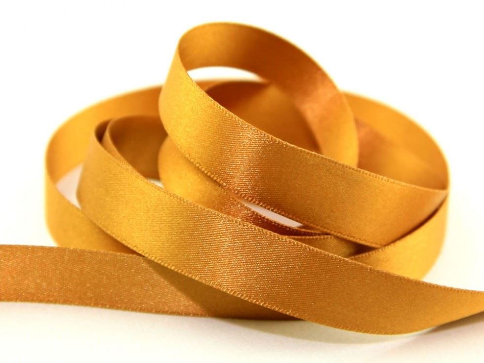Minerva Double Faced Satin Ribbon 20 Old Gold Berisfords R35015020