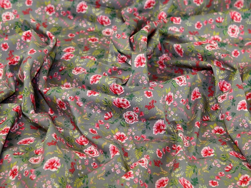 John Louden Grey 100% Cotton Poplin Fabric