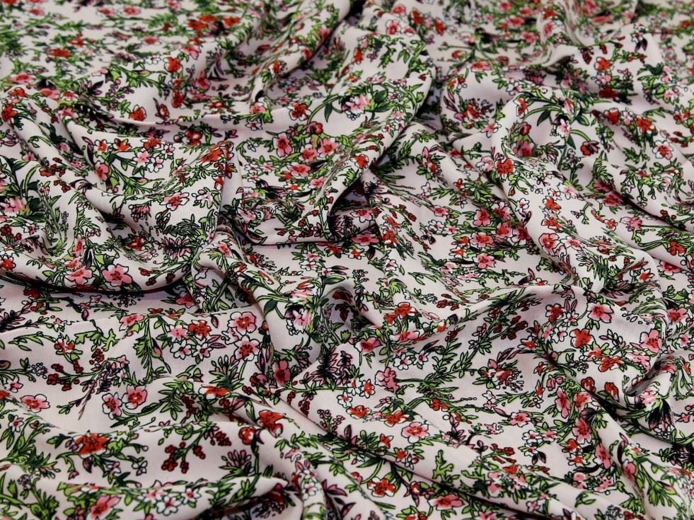 Deadstock Viscose Challis Fabric Pink
 