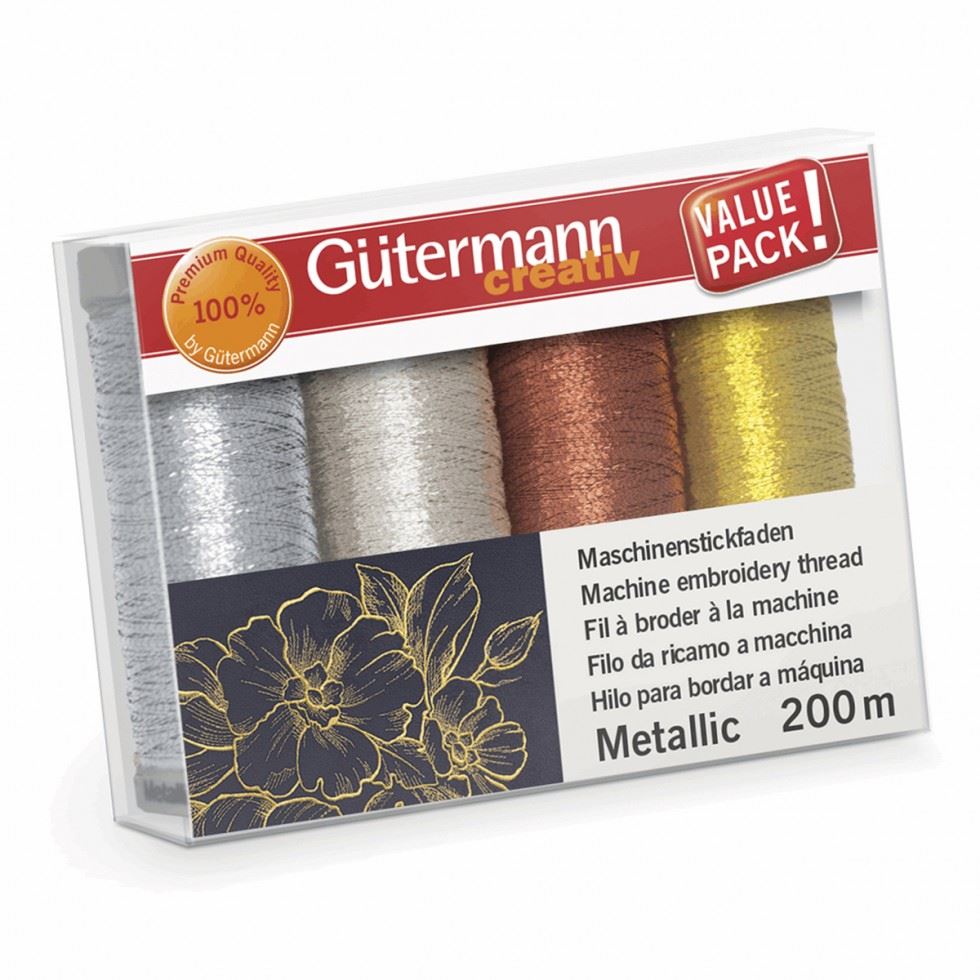 Gutermann Metallic Thread Set Assorted Colours
 
