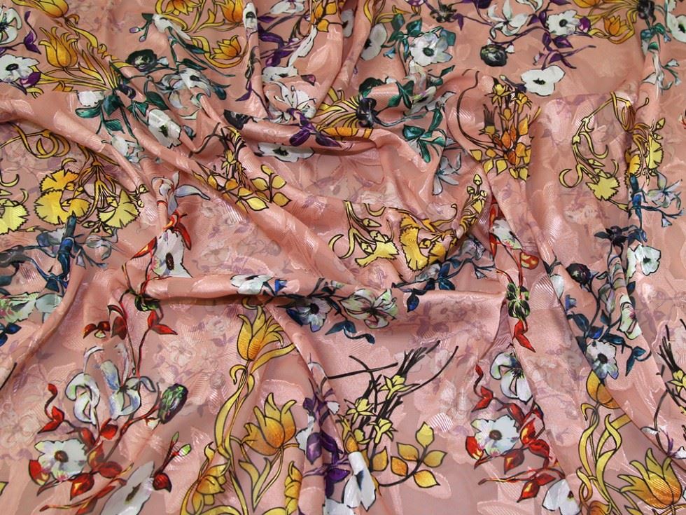 Salmon Deadstock Sheer Chiffon Fabric