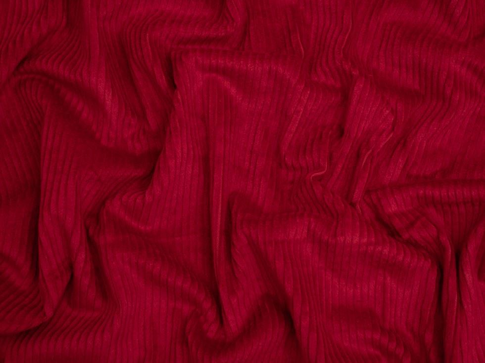 Minerva Core Range 6 Wale Stretch Woven Jumbo Cord Fabric Dark Red
 