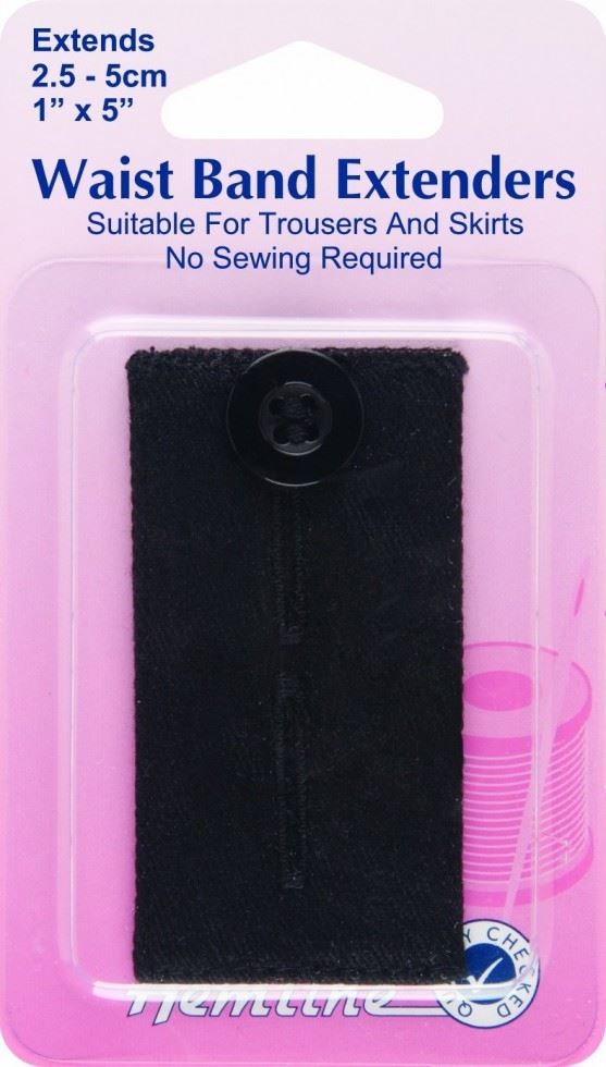 Hemline Black Waistband Extender Buttons