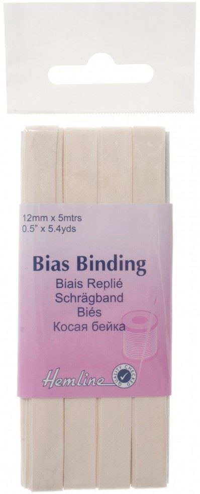 Hemline Mid Cream Polycotton Bias Binding Tape
