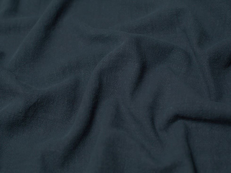 Minerva Core Range Soft Stonewashed Ramie Linen Weave Fabric Steel Blue