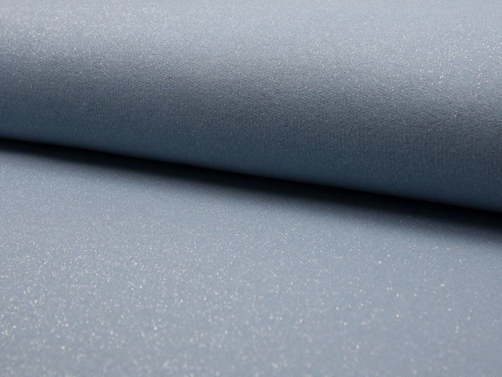 Blue Deadstock Lurex Loop Back French Terry Stretch Knit Fabric