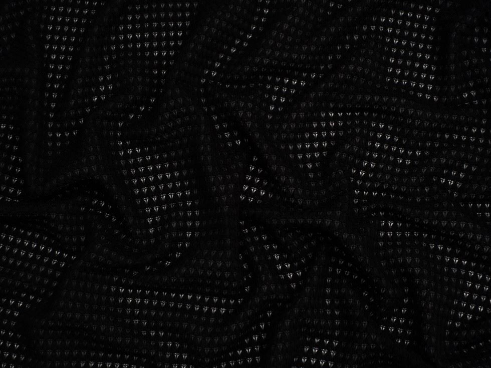 Minerva Core Range Crochet Lace Stretch Sweater Knit Fabric Black
 