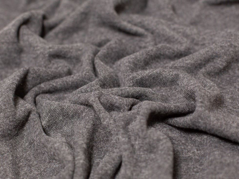 Minerva Core Range Charcoal Melange Tubular Ribbing Stretch Knit Fabric
