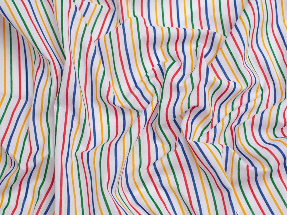 Minerva Core Range Printed Polycotton Fabric 2mm Stripes
 