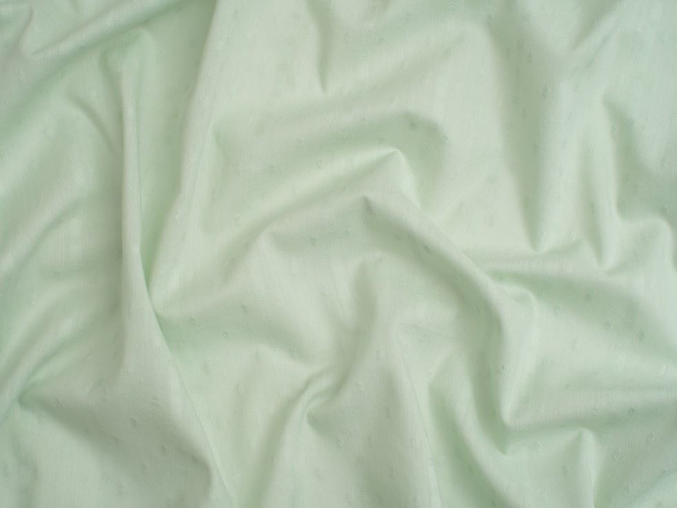 Stripe Tufted Cotton Swiss Dot Fabric Green
