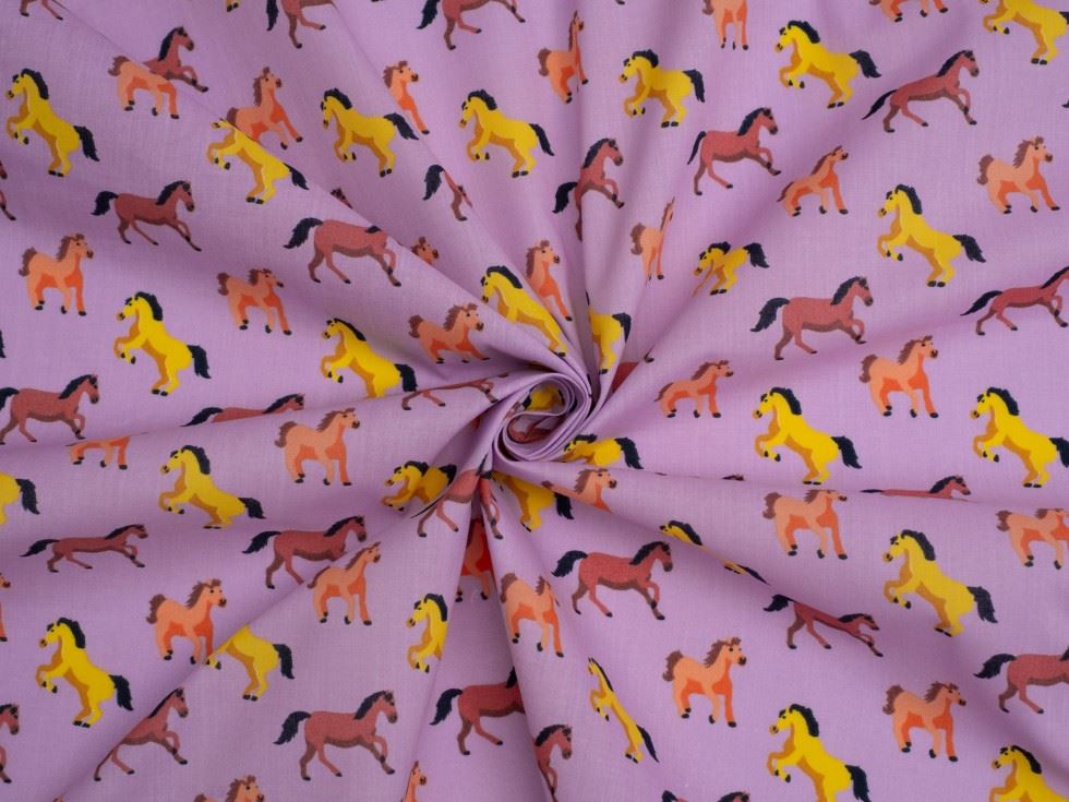 Lilac Printed Polycotton Fabric