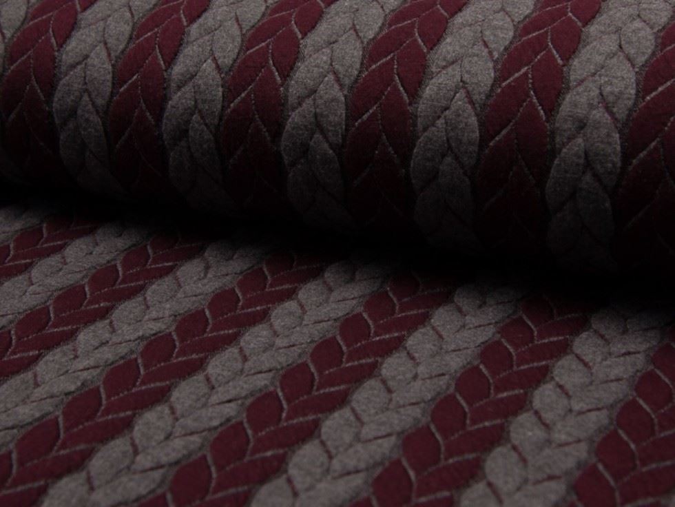 Deadstock Textured Stretch Knit Fabric Bordeaux
 