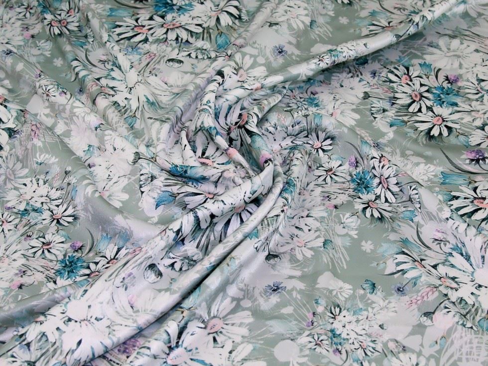 Green Deadstock Sienna Charmeuse Silky Satin Fabric