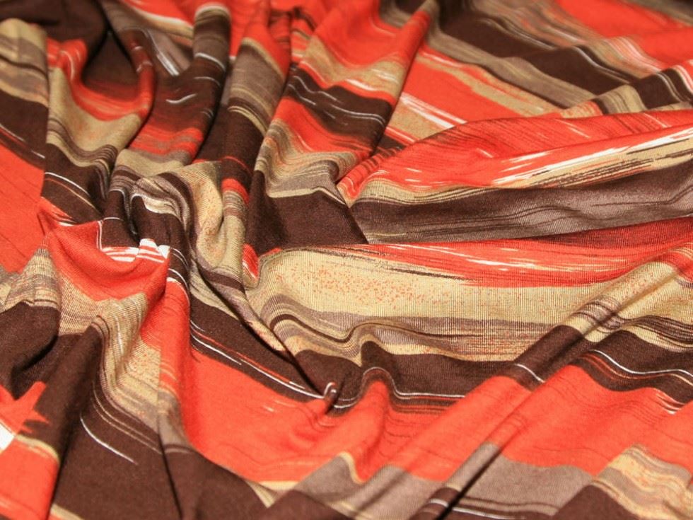 Deadstock Mambo Rayon Jersey Stretch Knit Fabric Burnt Orange
 