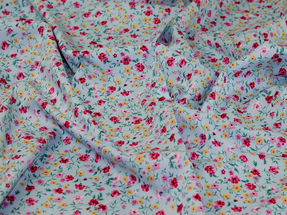 Rose And Hubble Sky 100% Cotton Poplin Fabric