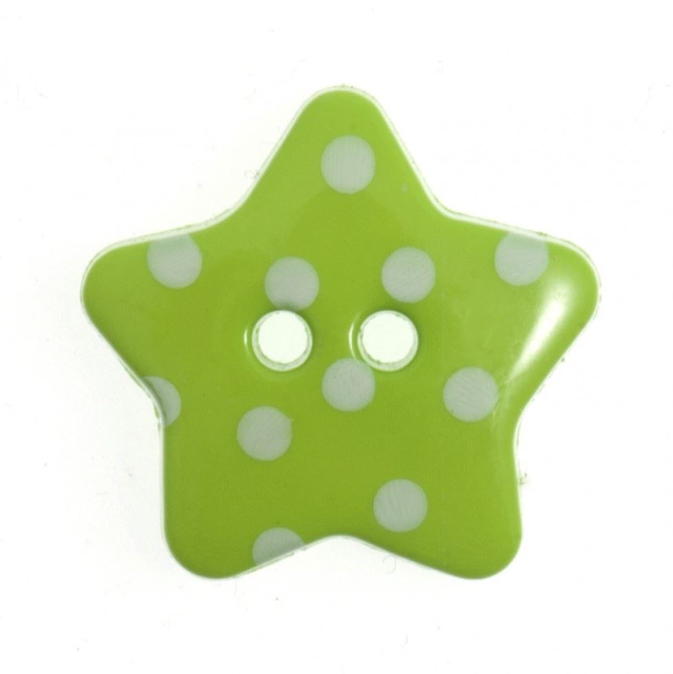 Trimits Green & White Spotty Star Buttons (Value Pack)