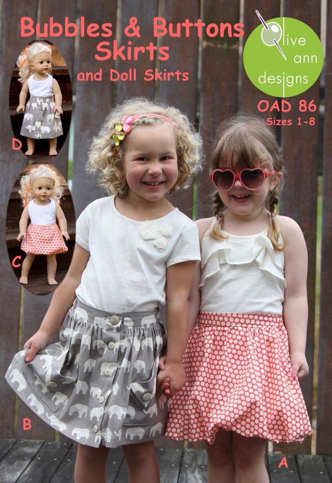 Olive Ann Designs Paper Sewing Pattern Bubbles & Buttons
 