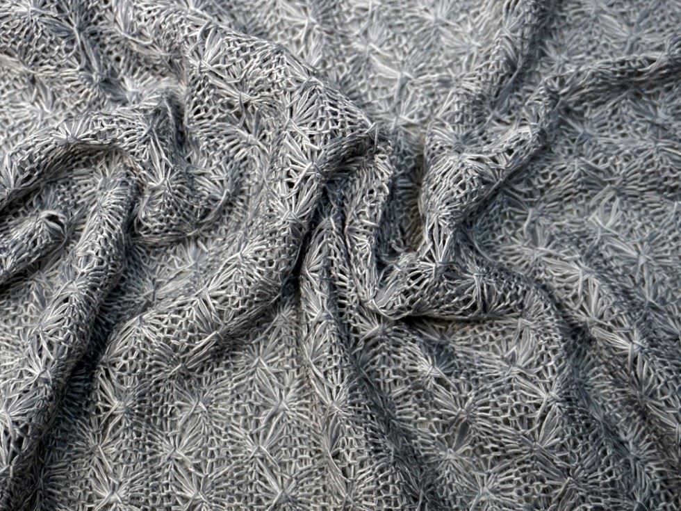 Lady Mcelroy Silver Grey Crochet Lace Fabric