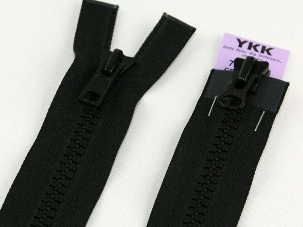 Ykk Black Vislon Two Way Chunky Open End Zips