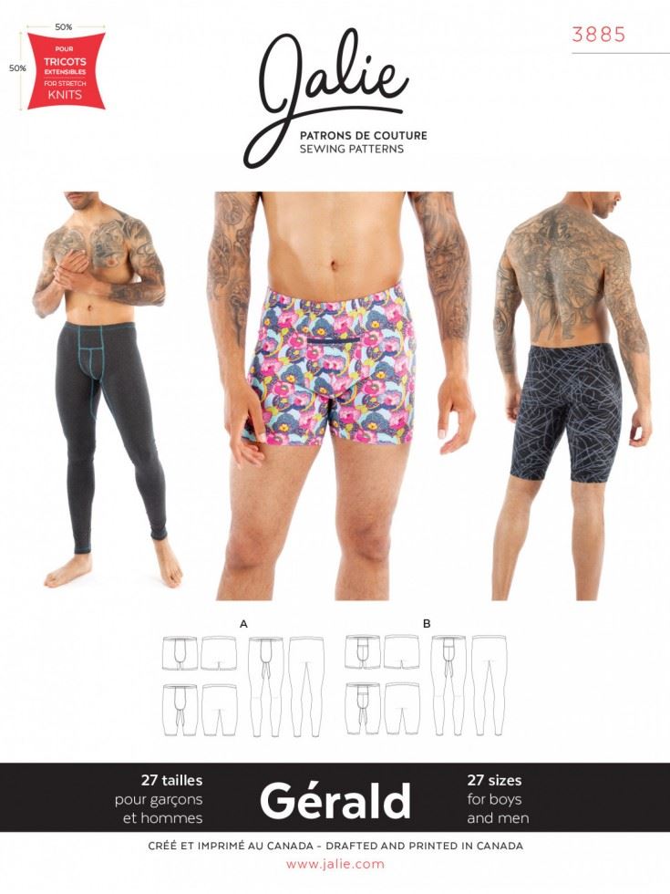 Jalie Sewing Pattern 3885 Gerald Underwear