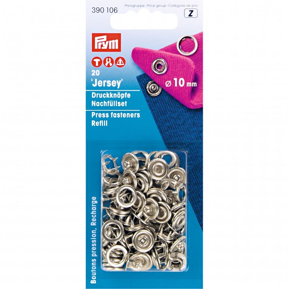 Prym Silver Ring Jersey Snaps Press Fasteners Refill
