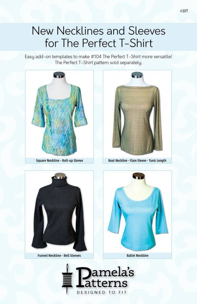 Pamelas Patterns Paper Sewing Pattern New Necklines & Sleeves Perfect T Shirt
 
