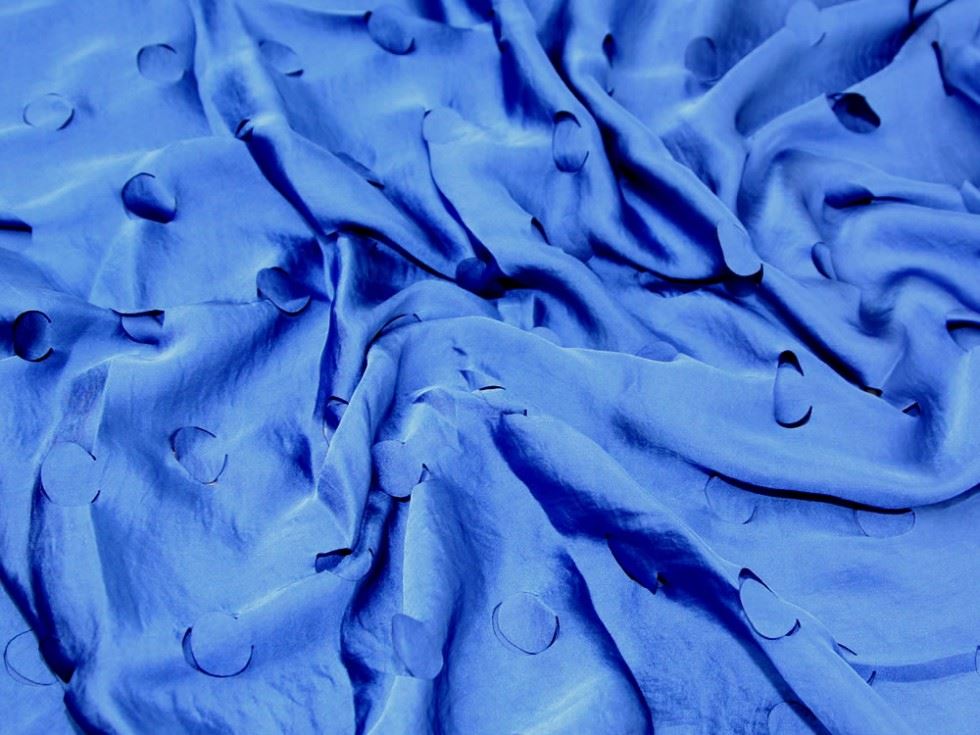 Deadstock Cut Out Charmeuse Silky Satin Fabric Royal Blue