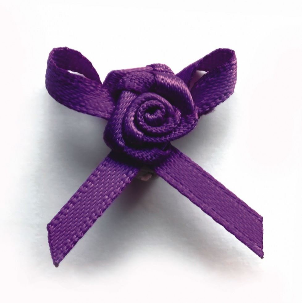 Berisfords Ribbon Rose Centred Bows 465 Purple
 