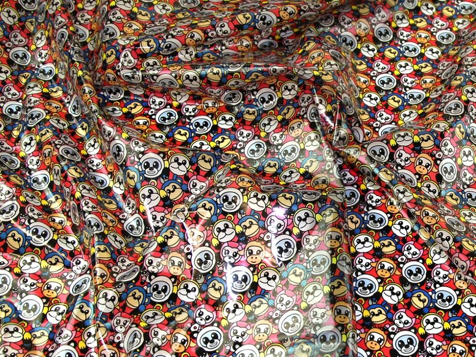 Multicoloured Deadstock Pvc Vinyl Fabric