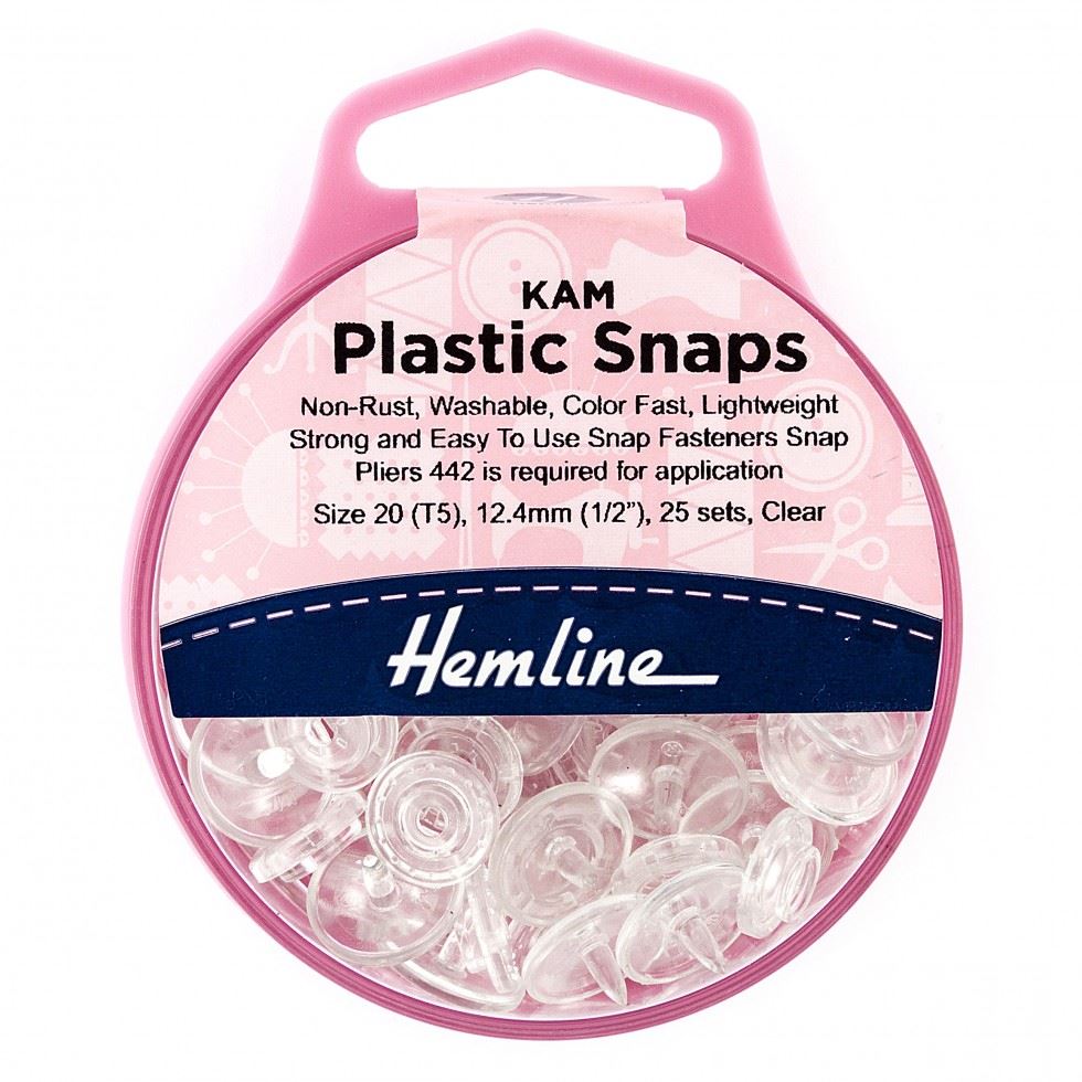 Hemline Clear Kam Plastic Snaps