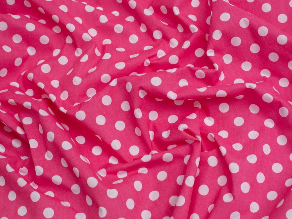 Minerva Core Range Cerise Printed Polycotton Fabric