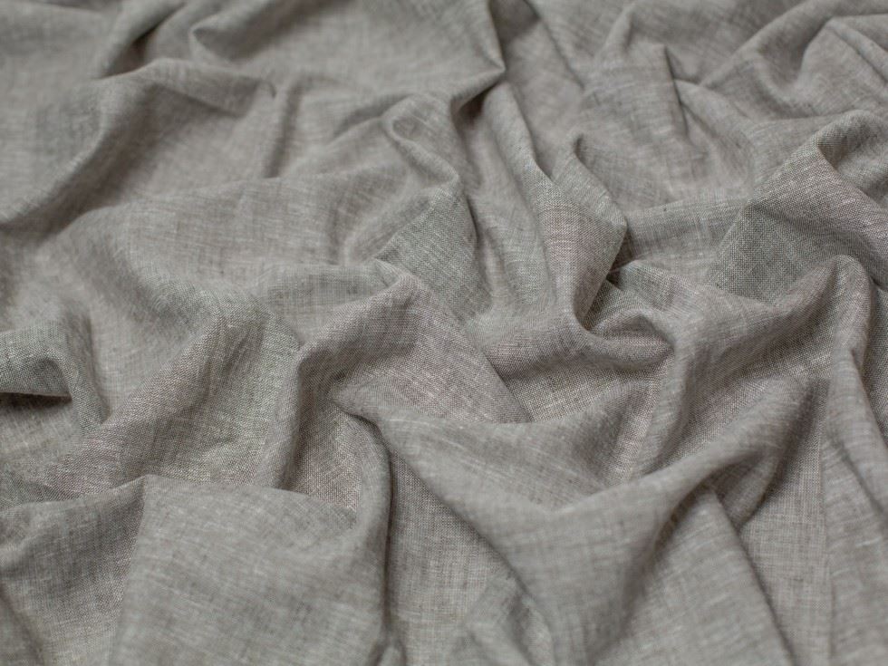 Minerva Core Range Taupe Yarn Dyed Linen Cotton Fabric