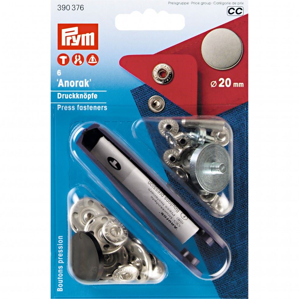 Prym Antique Steel Anorak Snaps Press Fasteners