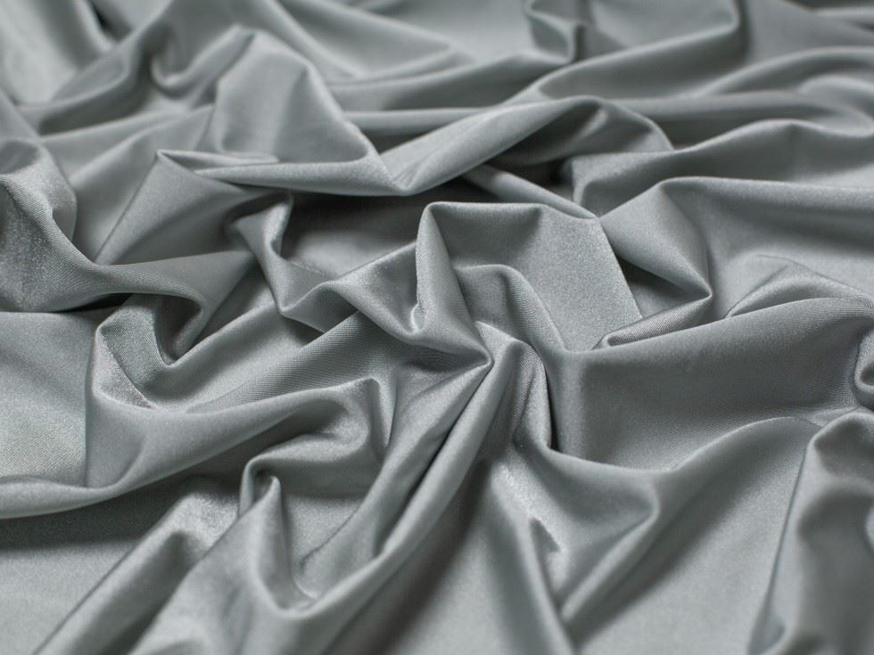 Minerva Core Range Silver Glossy Activewear Lycra Four Way Stretch Knit Fabric