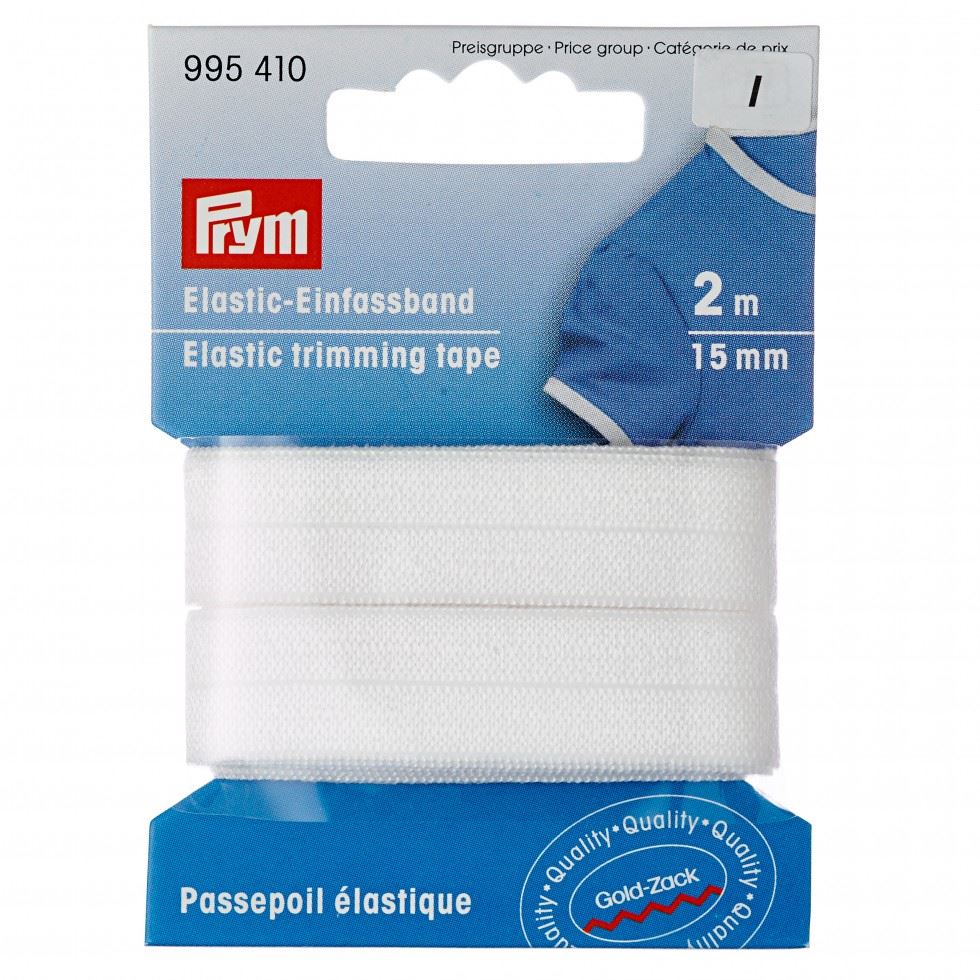 Prym White Fold Over Elastic