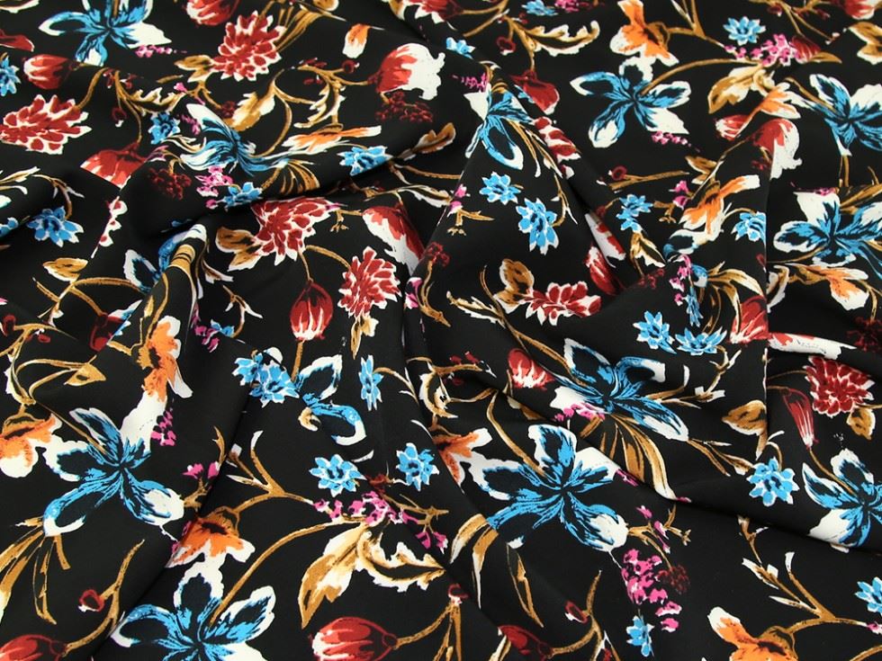 Black Deadstock Stretch Woven Suiting Fabric