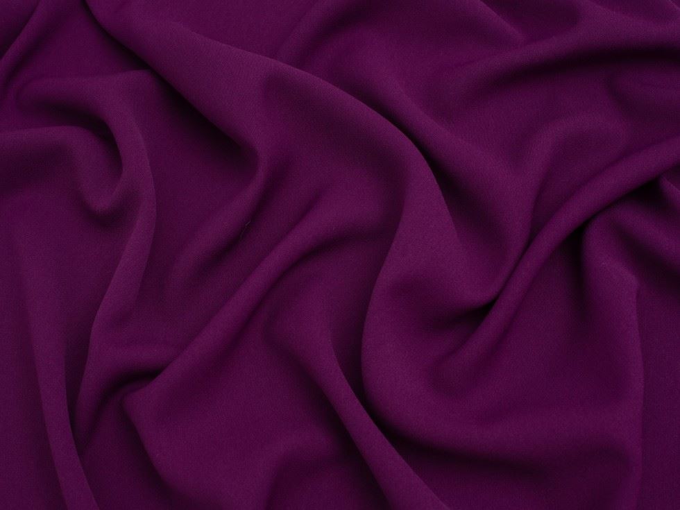 Minerva Core Range Plum Prestige Polyester Crepe Fabric
