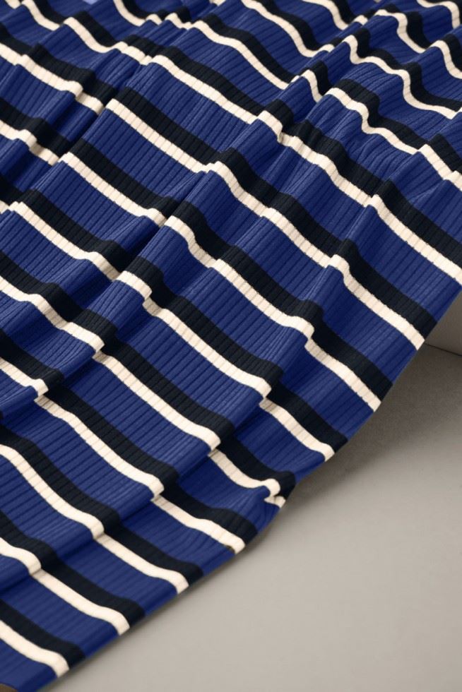 Meet Milk Lapis Derby Stripe Tencel Modal Rib Stretch Knit Fabric