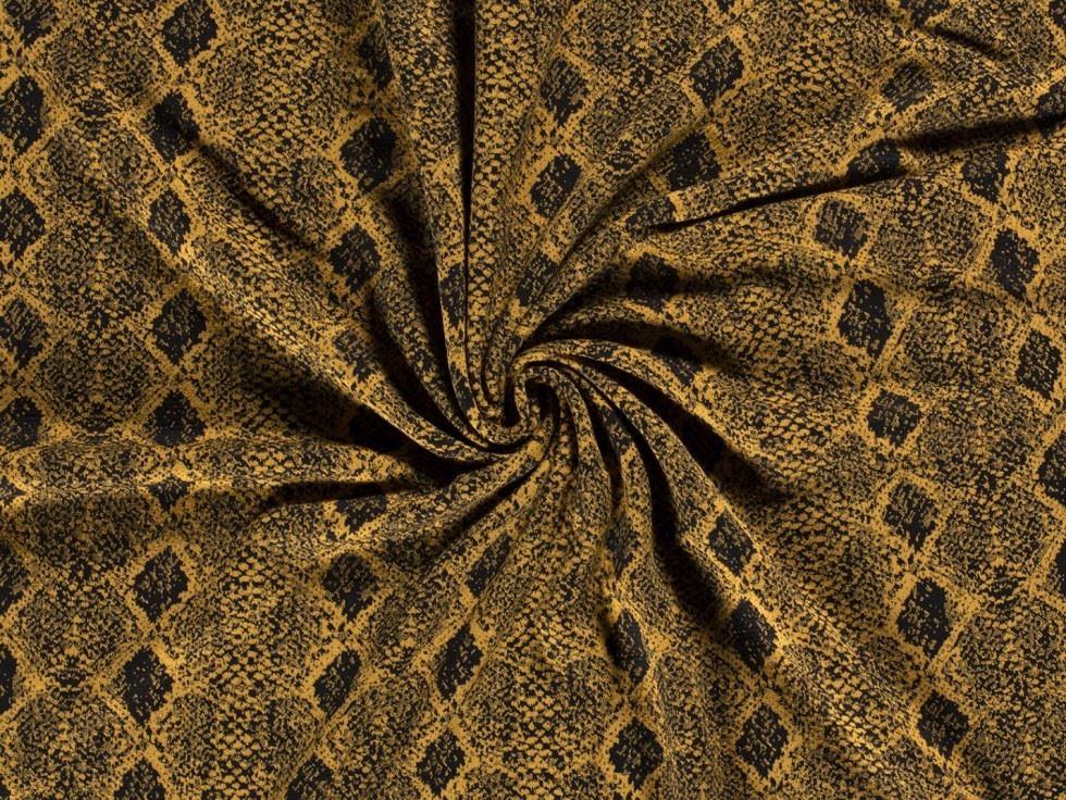 Jacquard Textured Stretch Knit Fabric Ochre
 