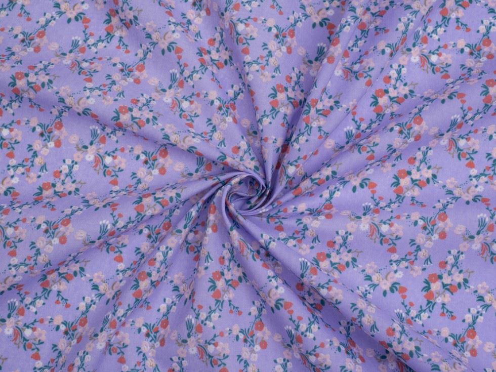 Lilac Printed Polycotton Fabric