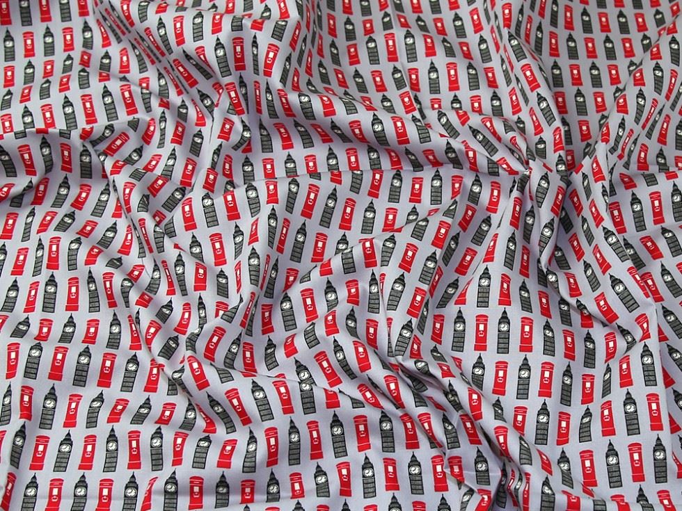 John Louden Silver 100% Cotton Poplin Fabric