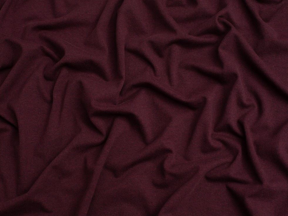 Minerva Core Range Bordeaux Recycled Cotton Jersey Stretch Knit Fabric