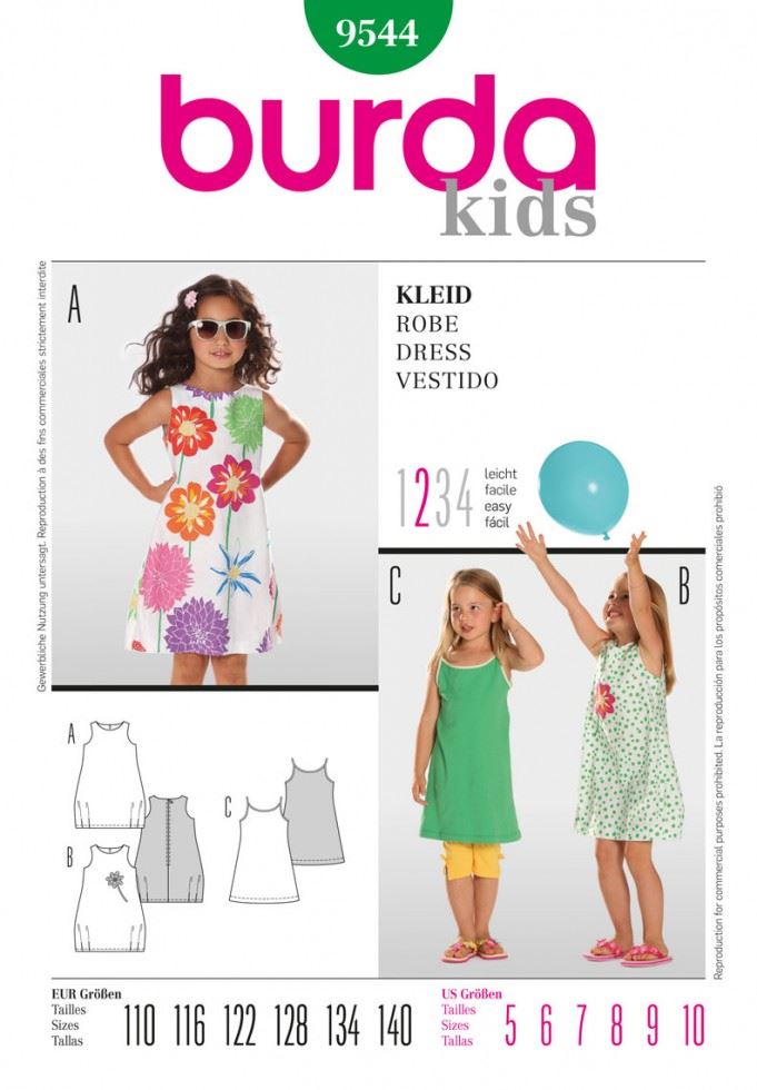 Burda Paper Sewing Pattern 9544
 