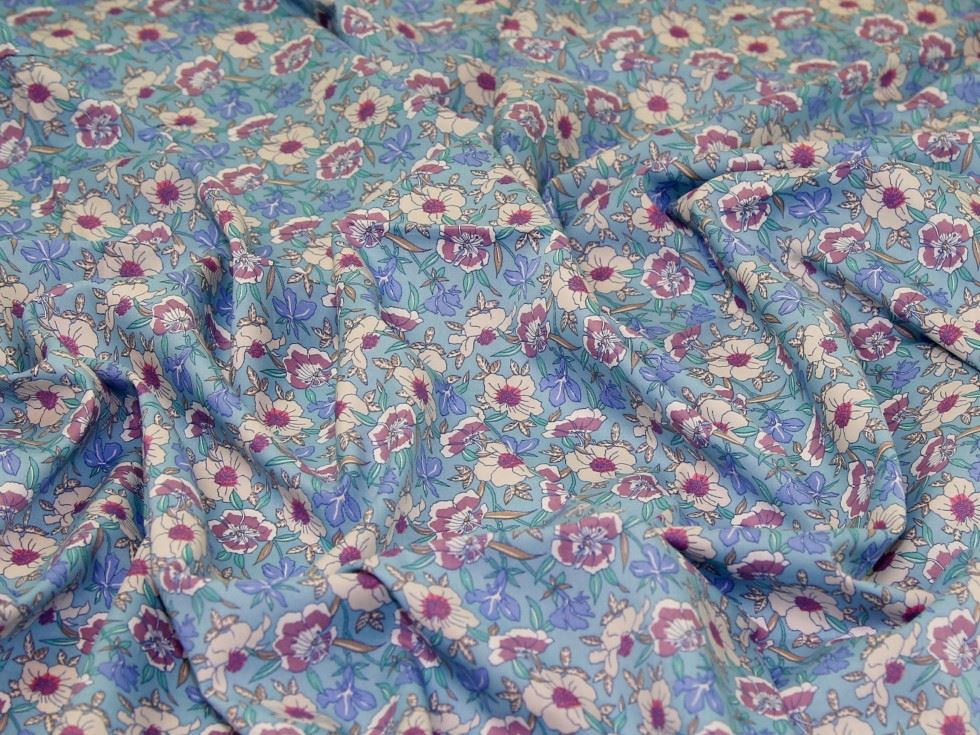 Cotton Lawn Fabric Blue