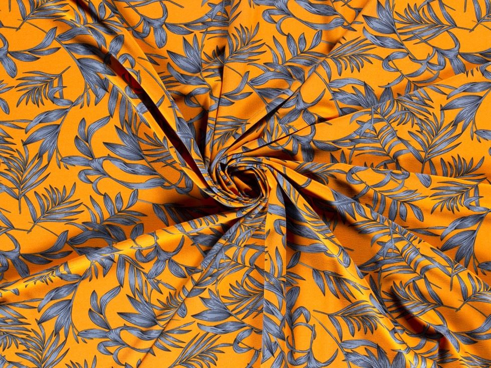 Stretch Woven Polyester Crepe Fabric Orange